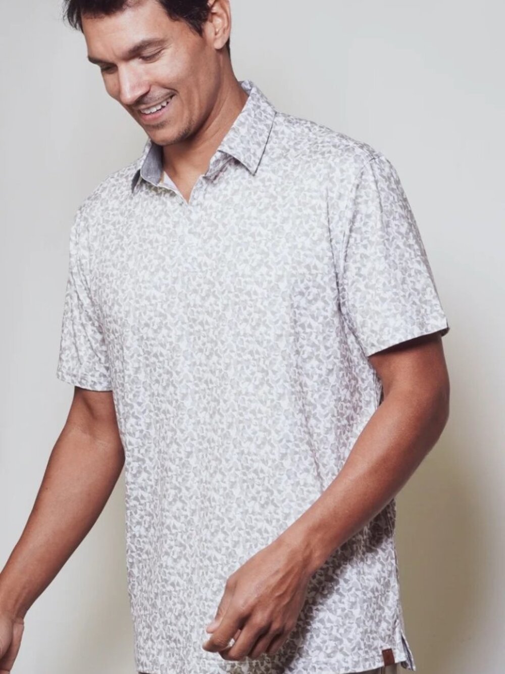 Fundamental Coast Green/White Abstract Floral Print Polo 35863